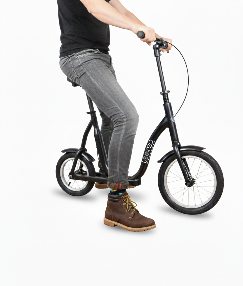 Voor het eerst op een volwassen loopfiets